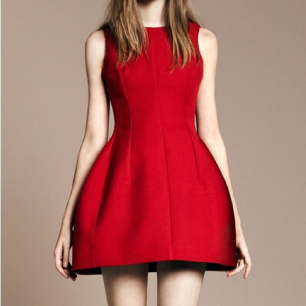 Zara Tulip Voluminous Red Dress